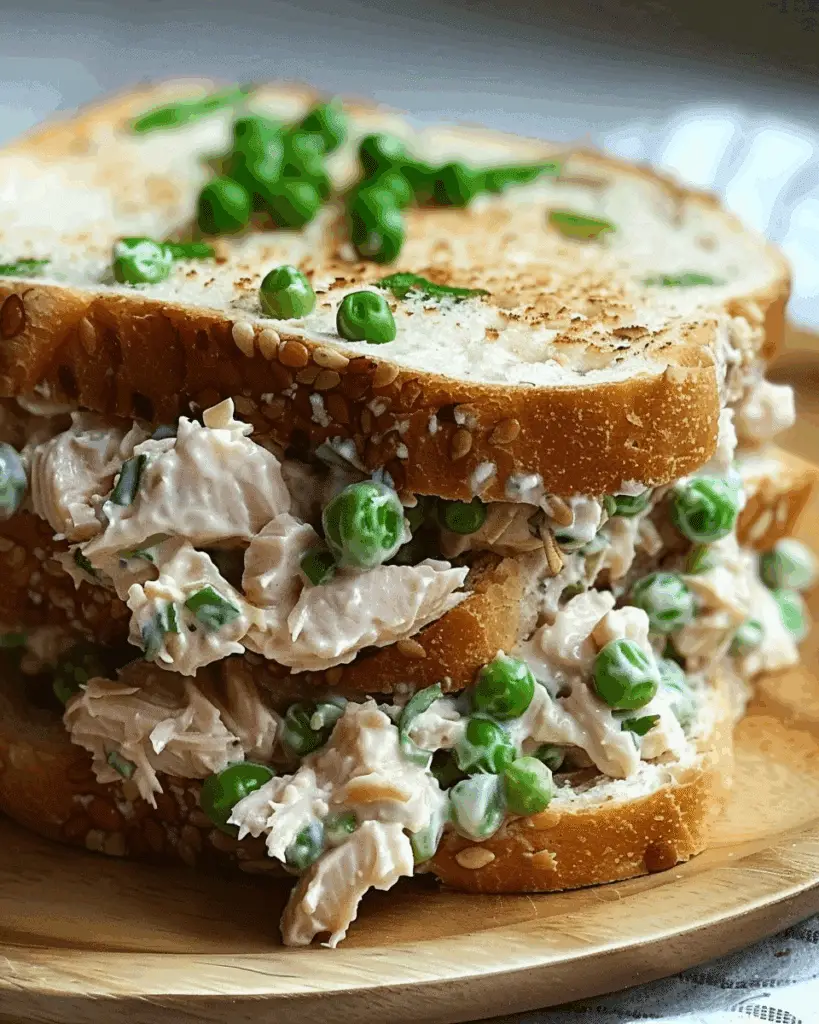 Tuna Salad Sandwich with Peas