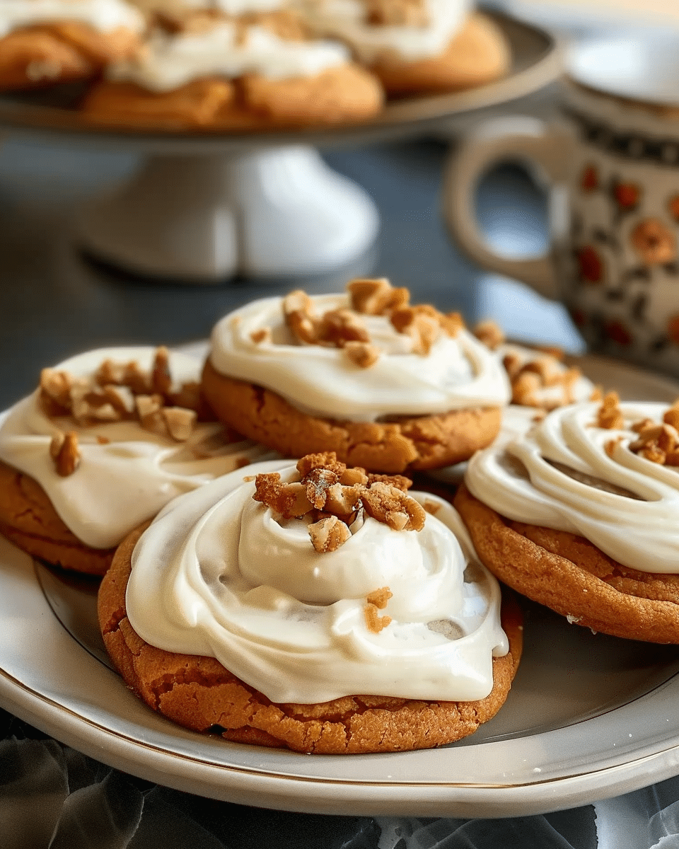 Carrot Cake Cookies with Cream Cheese Frosting