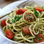 Pesto Pasta with Roasted Tomatoes