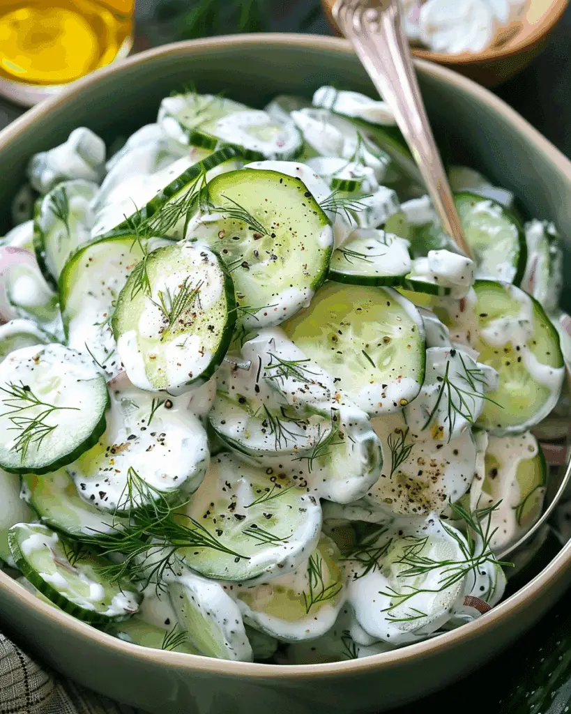 Creamy Cucumber Salad with Greek Yogurt Dressing