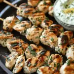 Greek Lemon Chicken Skewers with Tzatziki Sauce