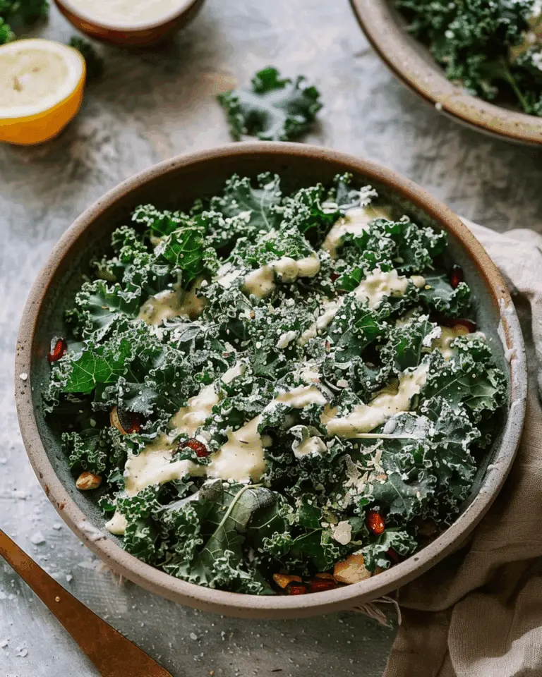 Ultimate Kale Salad With Creamy Tahini Lemon Dressing