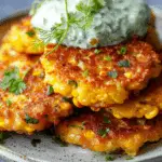 Crispy Corn Fritters with Cilantro Cream