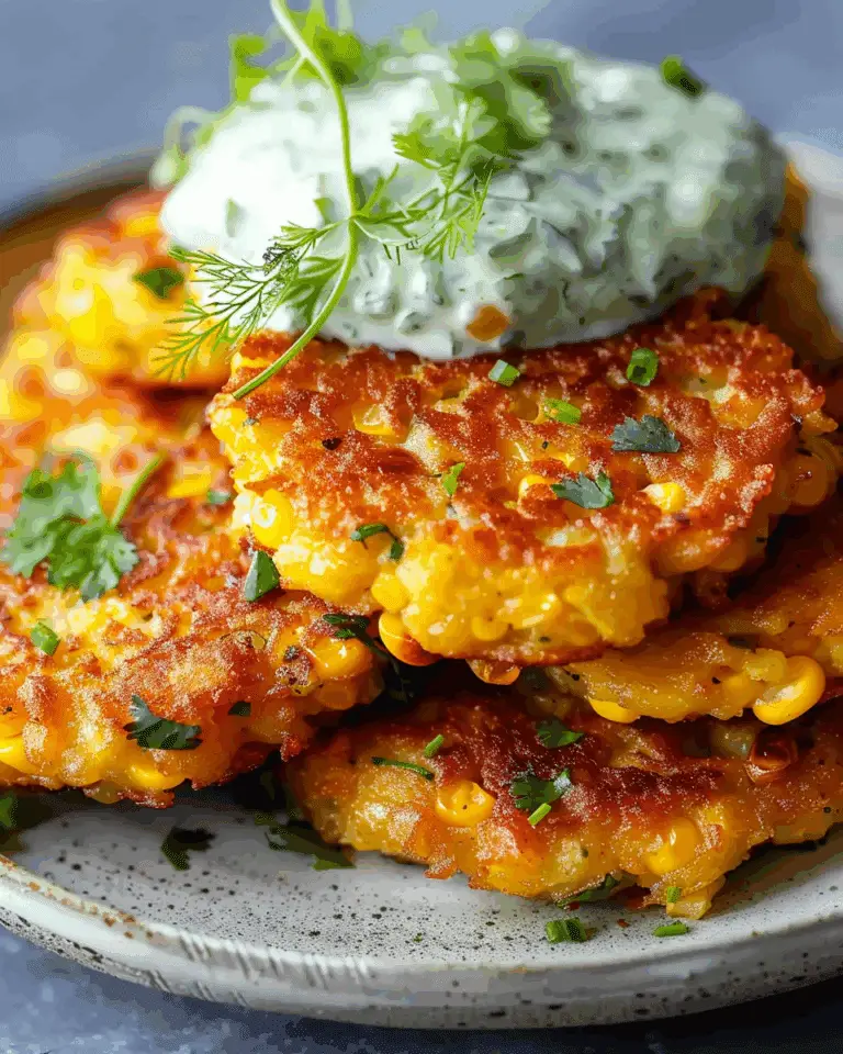 Crispy Corn Fritters with Cilantro Cream