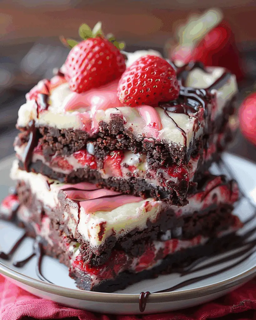 Strawberry Shortcake Brownies