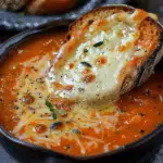 Tomato Soup with Cheese and Onion Toast