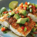 Tropical Coconut Lime Fish with Creamy Avocado Salsa