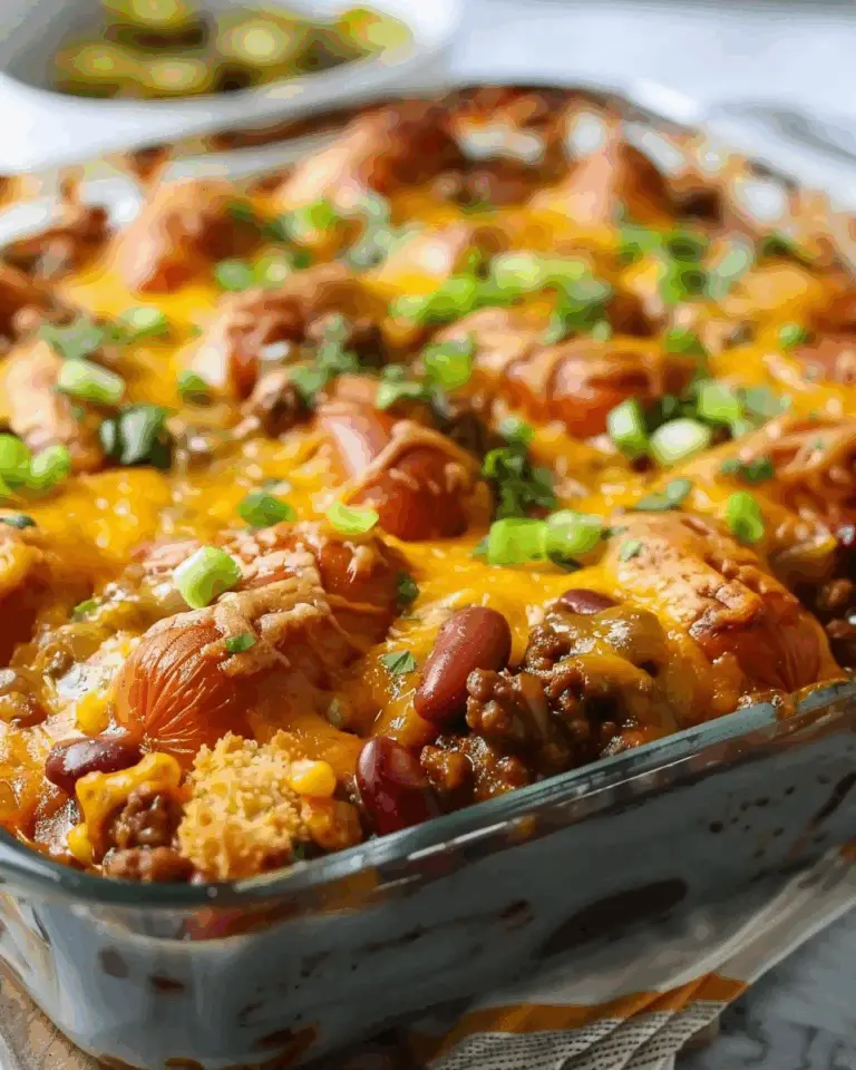 Fully Loaded Classic Chili Cheese Dog Casserole