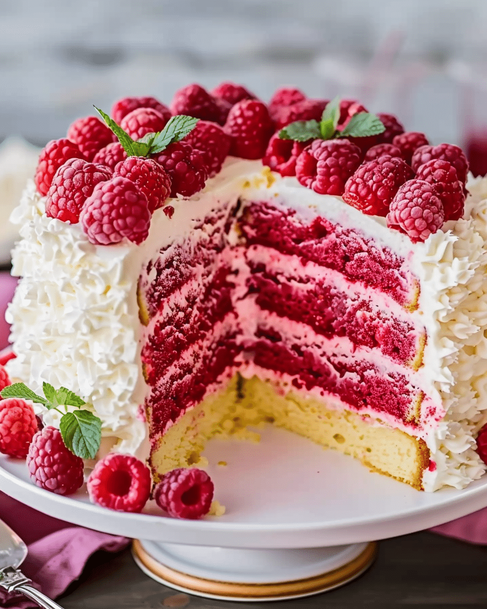 Raspberry Cream Cheese Layer Cake