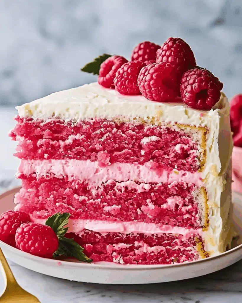 Raspberry Cream Cheese Layer Cake | All Cooked Up