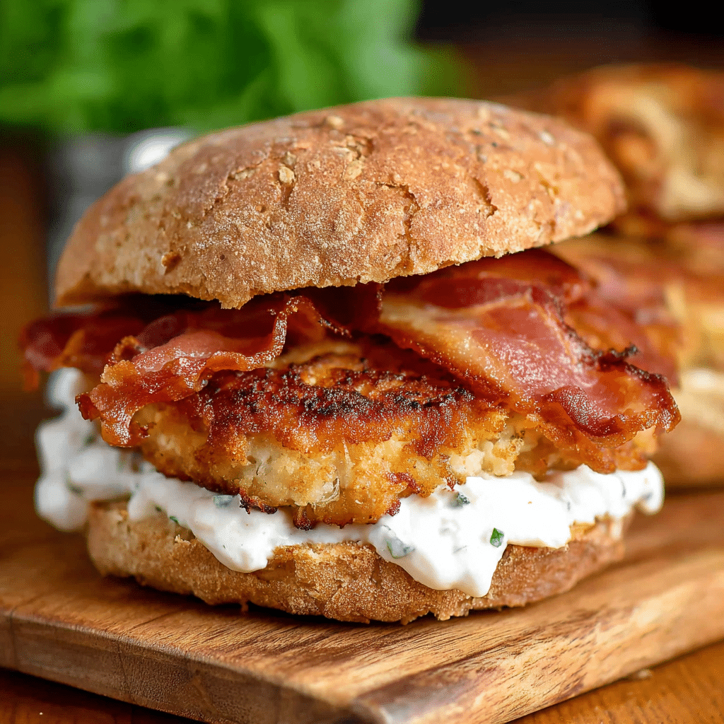 Cheddar Ranch Chicken Burgers Recipe - Recipe Image