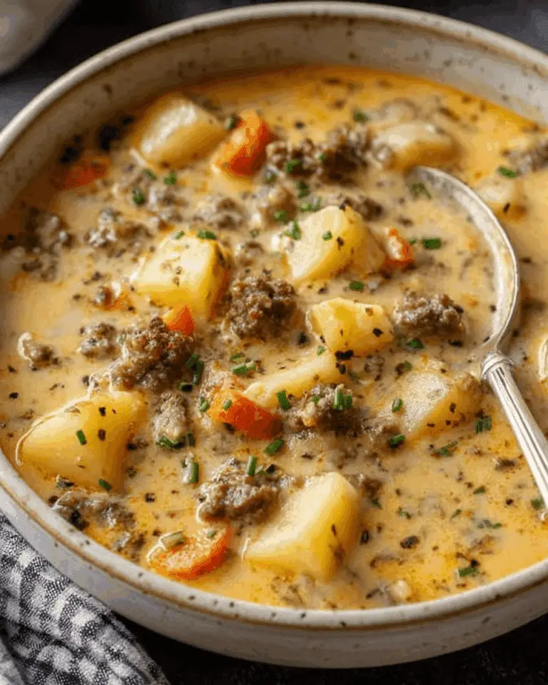 Crockpot Creamy Potato & Hamburger Soup Recipe