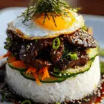 Korean BBQ Beef Rice Stack Recipe