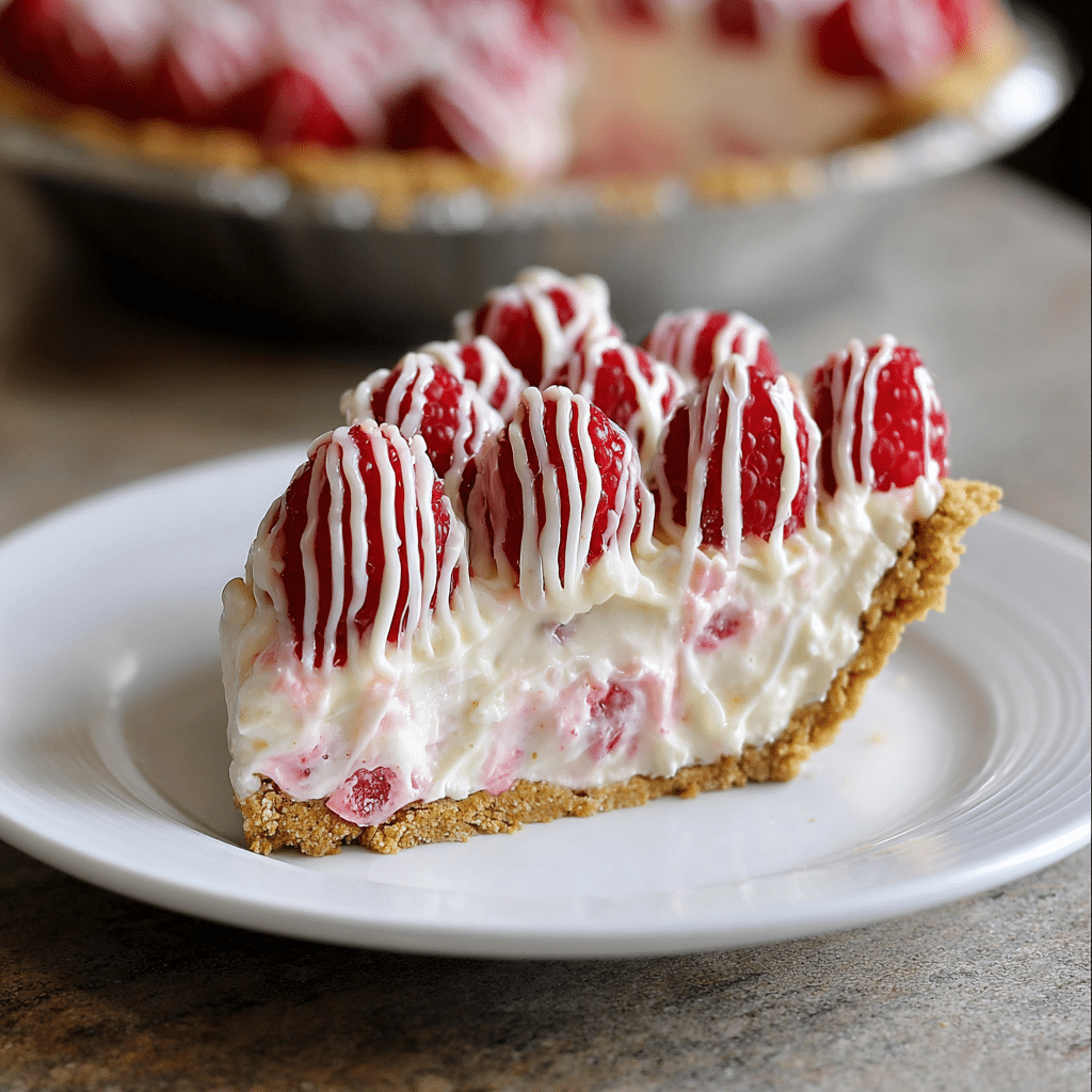 Raspberry White Chocolate Cheesecake Pie Recipe - Recipe Image
