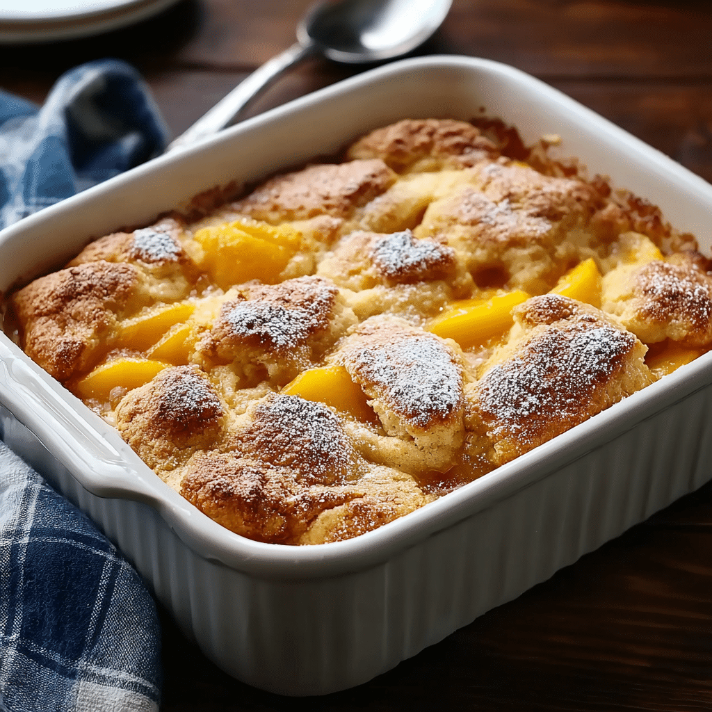Peach Cobbler Bread Pudding: A Delightful Twist to Try! Recipe - Recipe Image