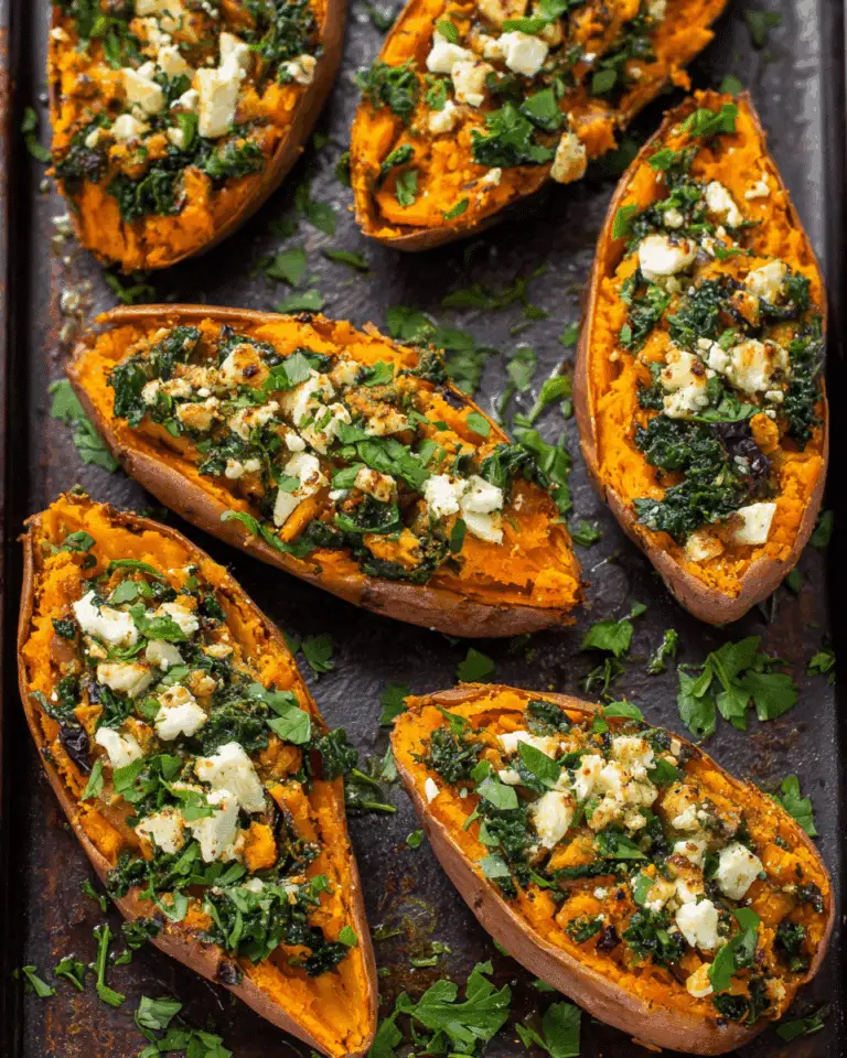 Spinach and Feta Stuffed Sweet Potatoes Recipe