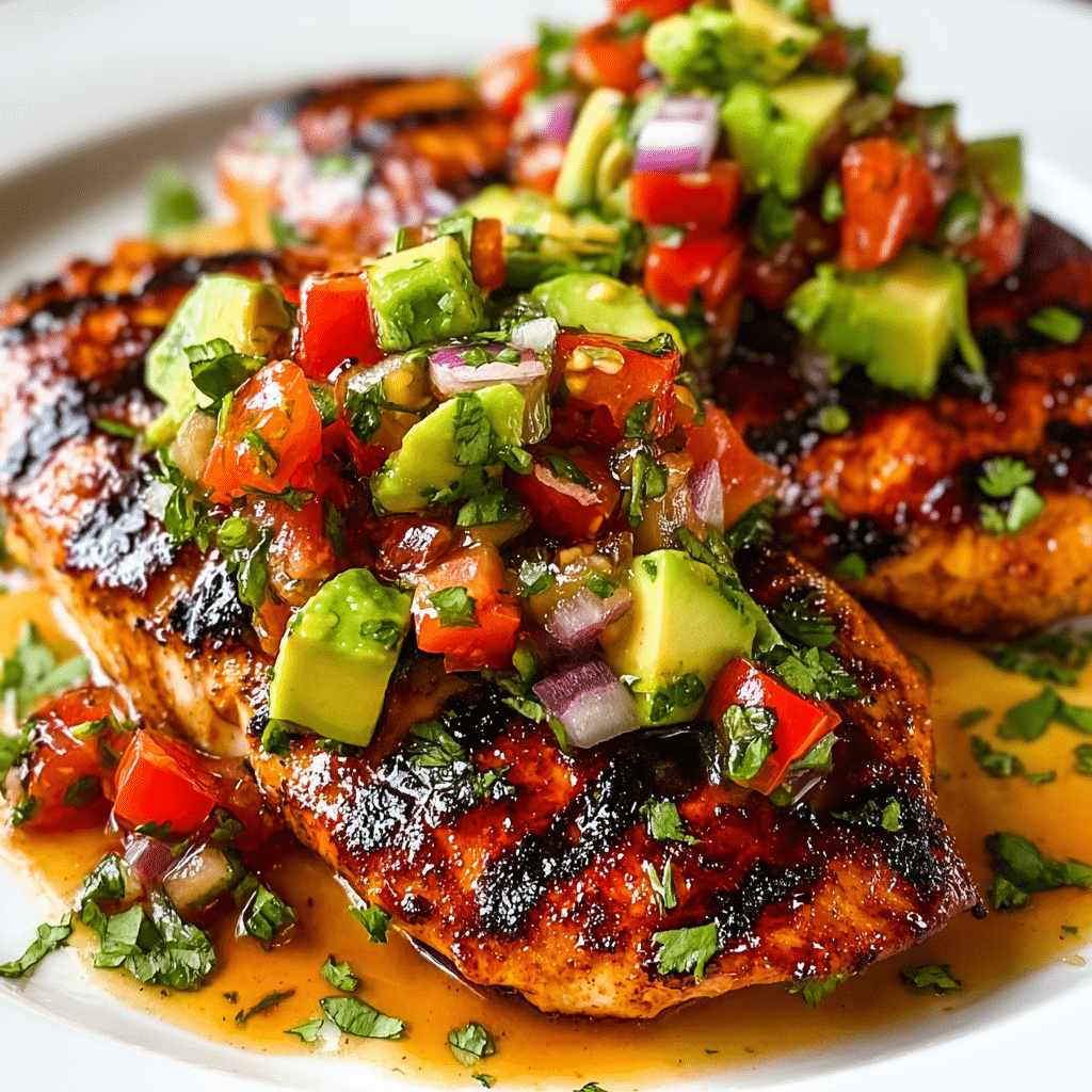 Fiesta Lime Chicken with Avocado Salsa Recipe - Recipe Image