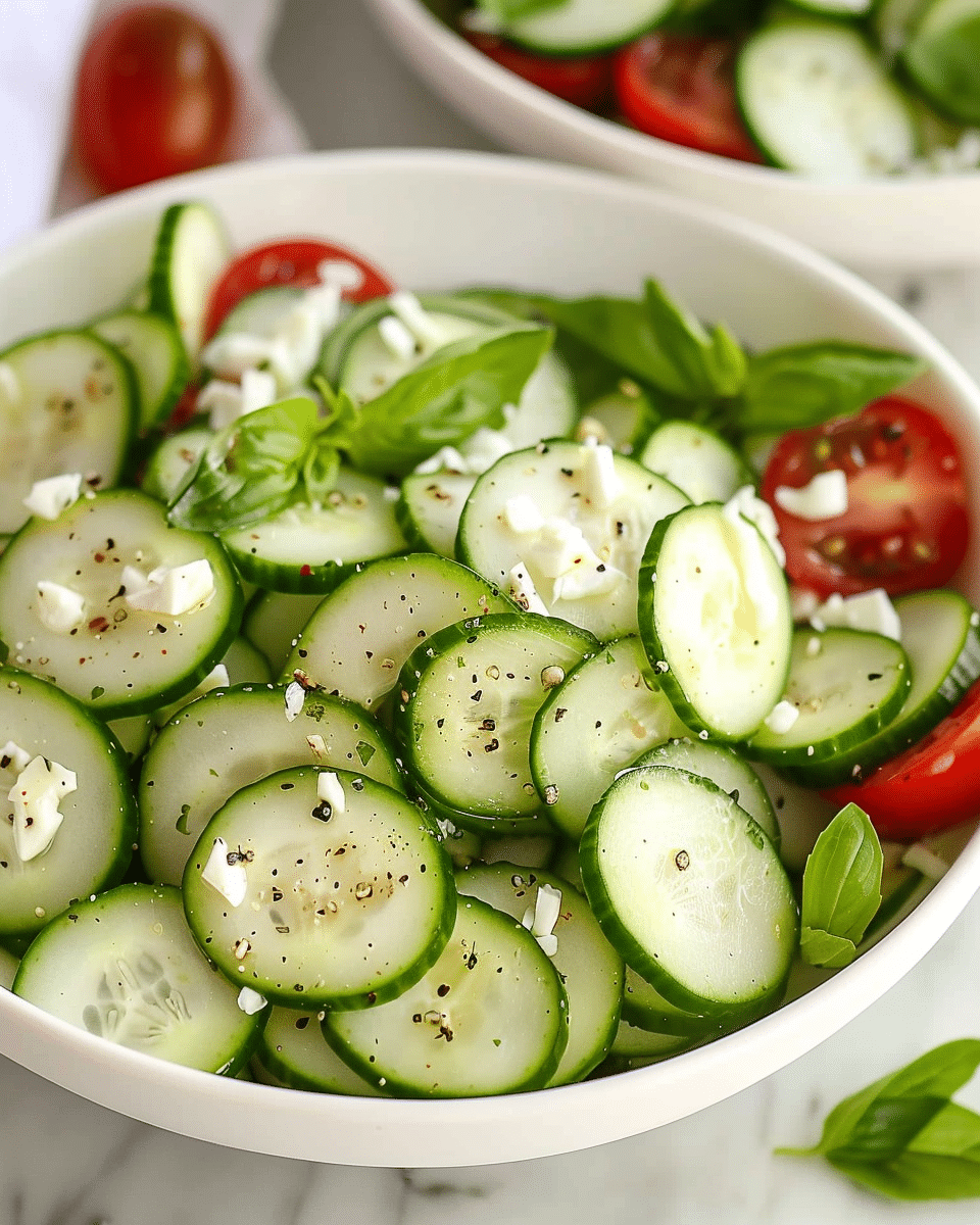 Fresh Cucumber Caprese Salad