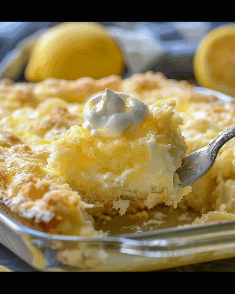 4 Ingredients Lemon Cream Cheese Dump Cake