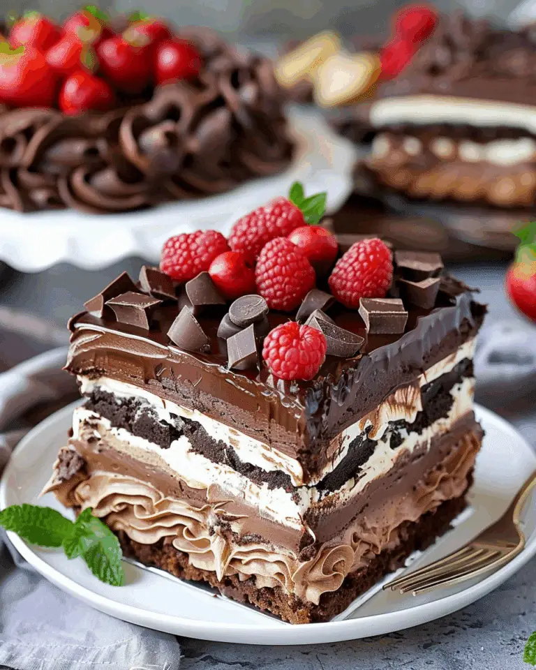 No Bake Chocolate Eclair Cake