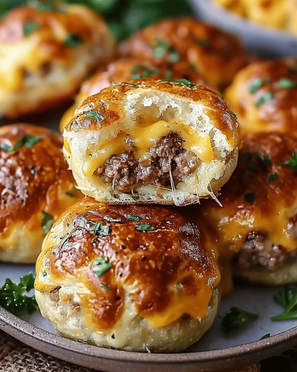 Garlic Parmesan Cheeseburger Bombs Recipe