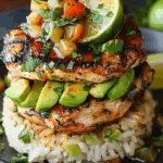 Honey Lime Chicken & Avocado Rice Stack