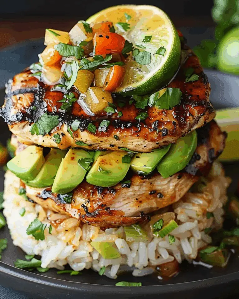 Honey Lime Chicken & Avocado Rice Stack
