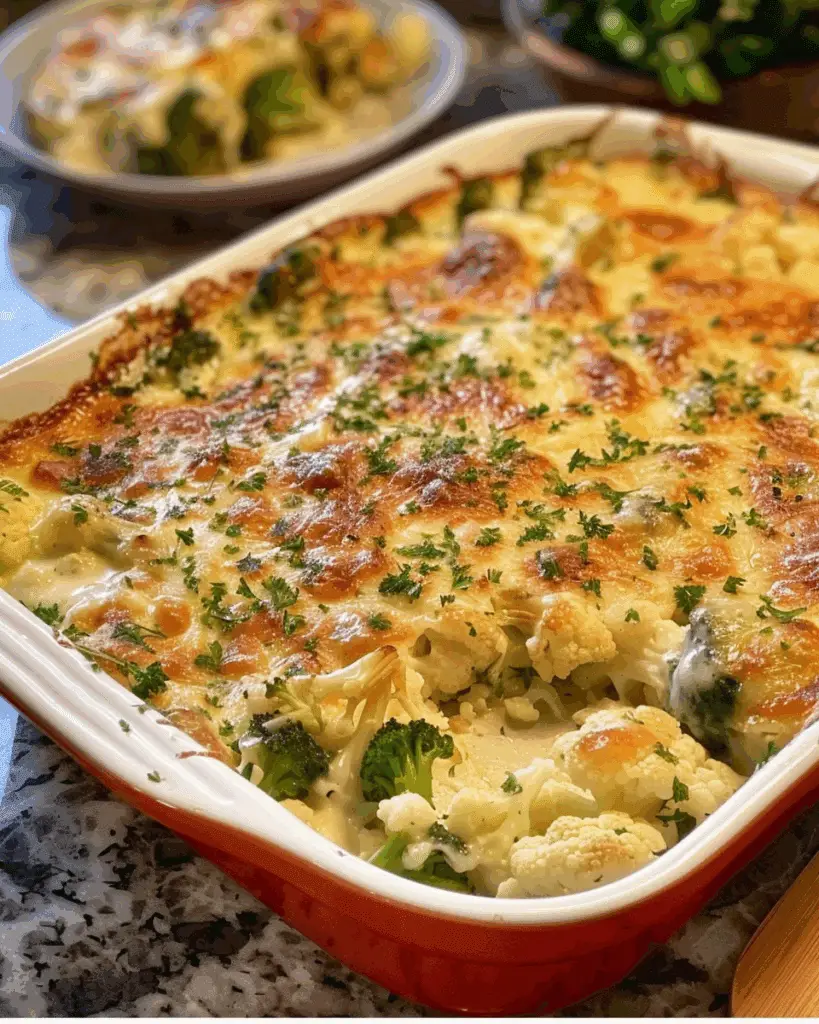 Easy Cauliflower and Broccoli Bake