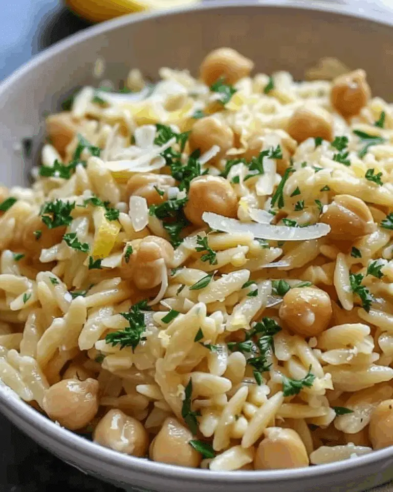 Creamy Lemon Ricotta Orzo with Chickpeas