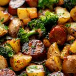 Sheet Pan Honey Garlic Kielbasa, Potatoes, and Broccoli