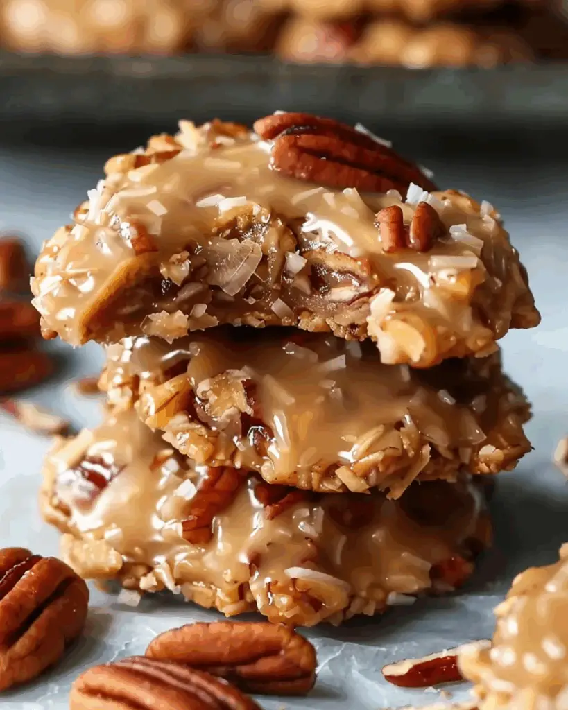 No-Bake Coconut Pecan Praline Cookies
