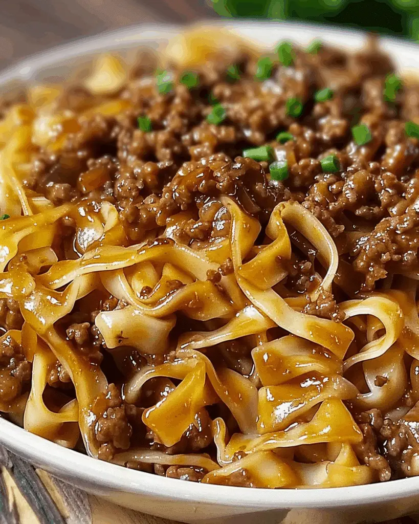 Mongolian Ground Beef Noodles Recipe