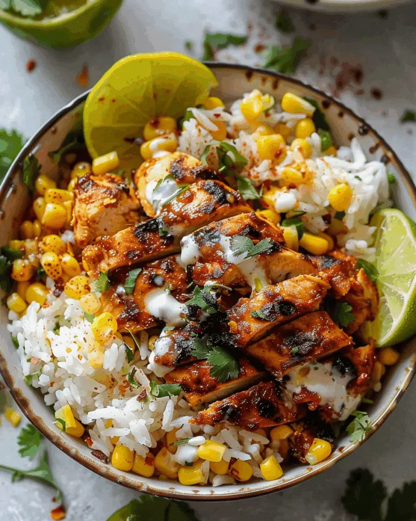 Street Corn Chicken Rice Bowl