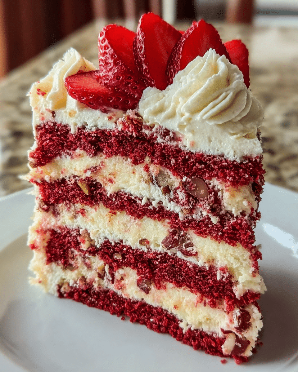 Strawberry Earthquake Cake