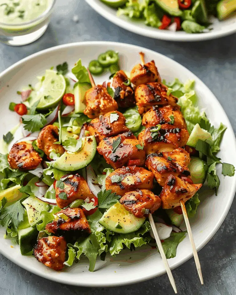 BBQ Chicken Skewer Salad