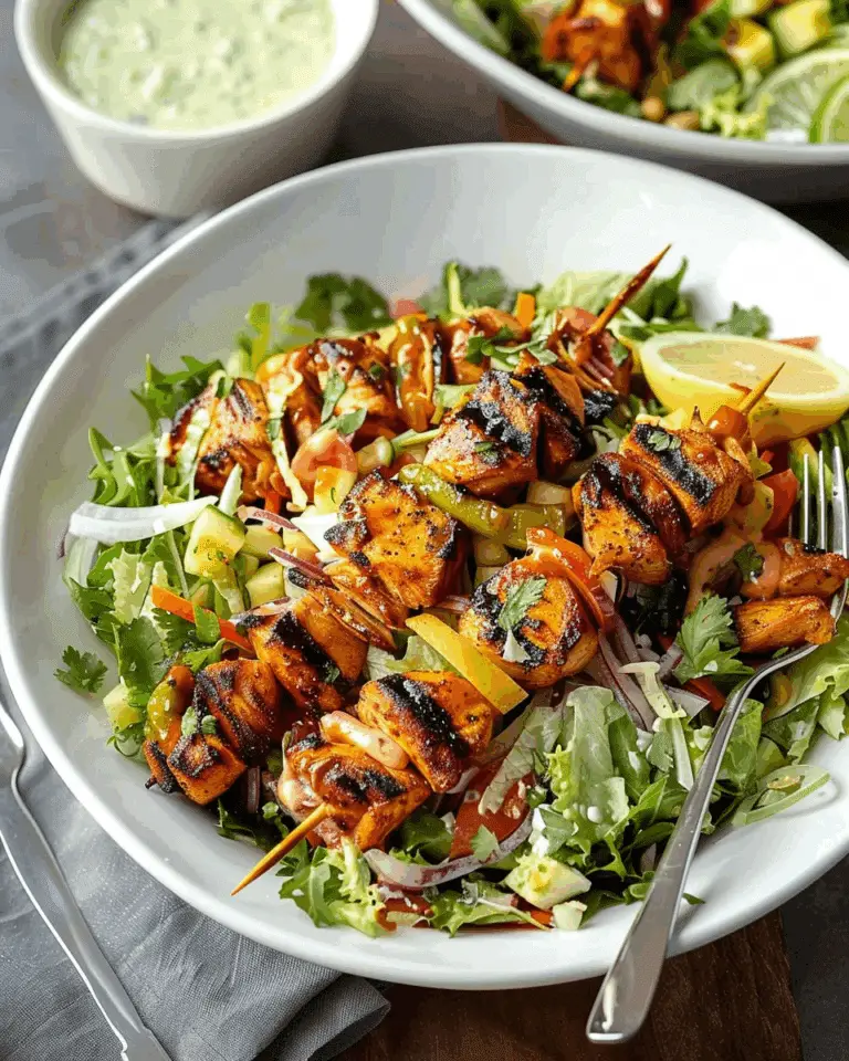 BBQ Chicken Skewer Salad
