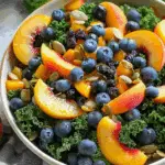Summer Peach and Blueberry Kale Salad