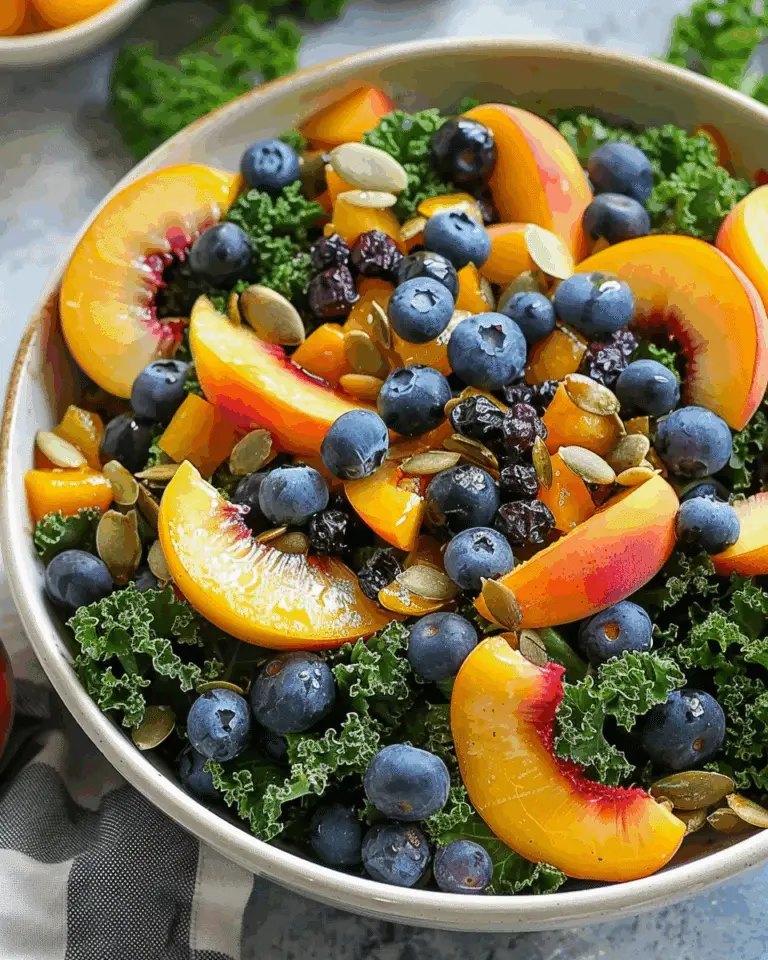 Summer Peach and Blueberry Kale Salad