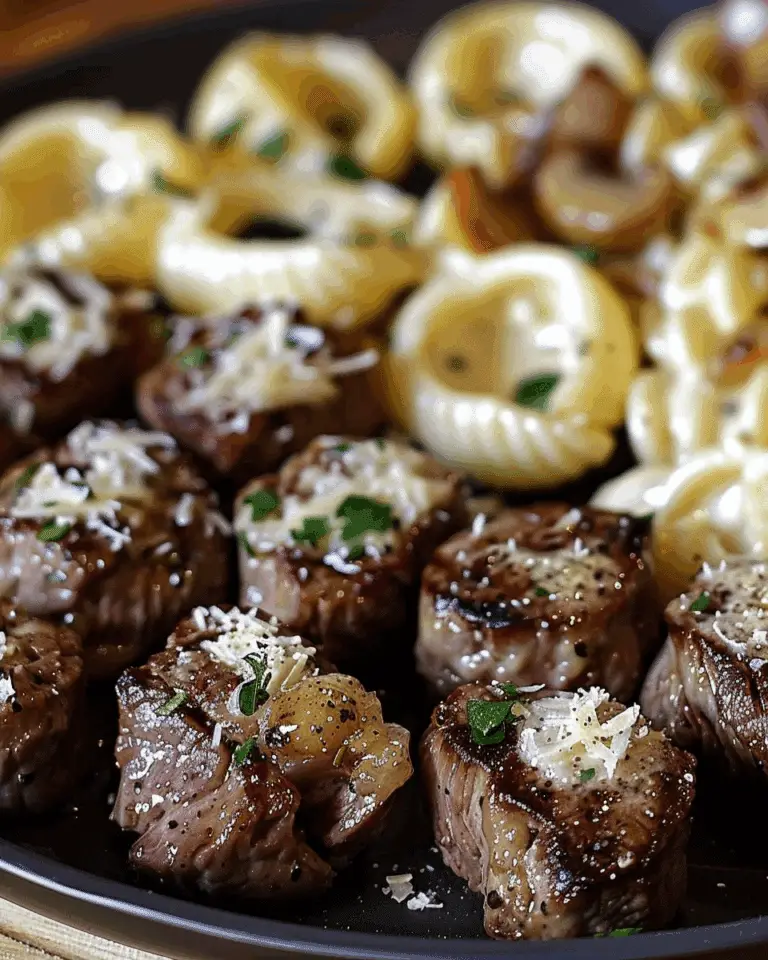 Garlic Butter Steak Bites & Parmesan Alfredo Shells