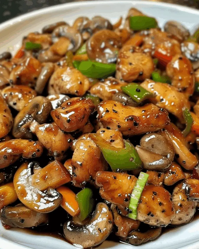 Black Pepper Chicken Mushrooms
