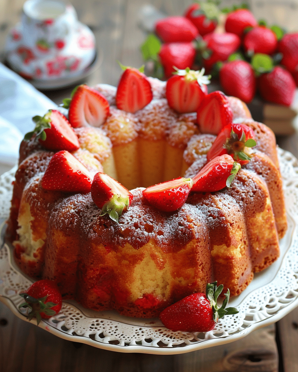 Strawberry Pineapple Pound Cake