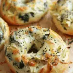 Cheesy Spinach-Artichoke Bagels