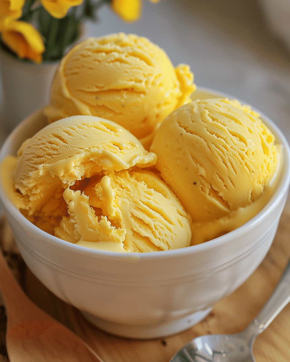 Homemade Mango Ice Cream (No Condensed Milk)