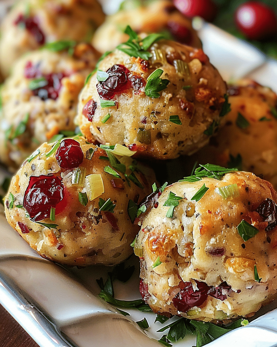 Cranberry Turkey Stuffing Balls