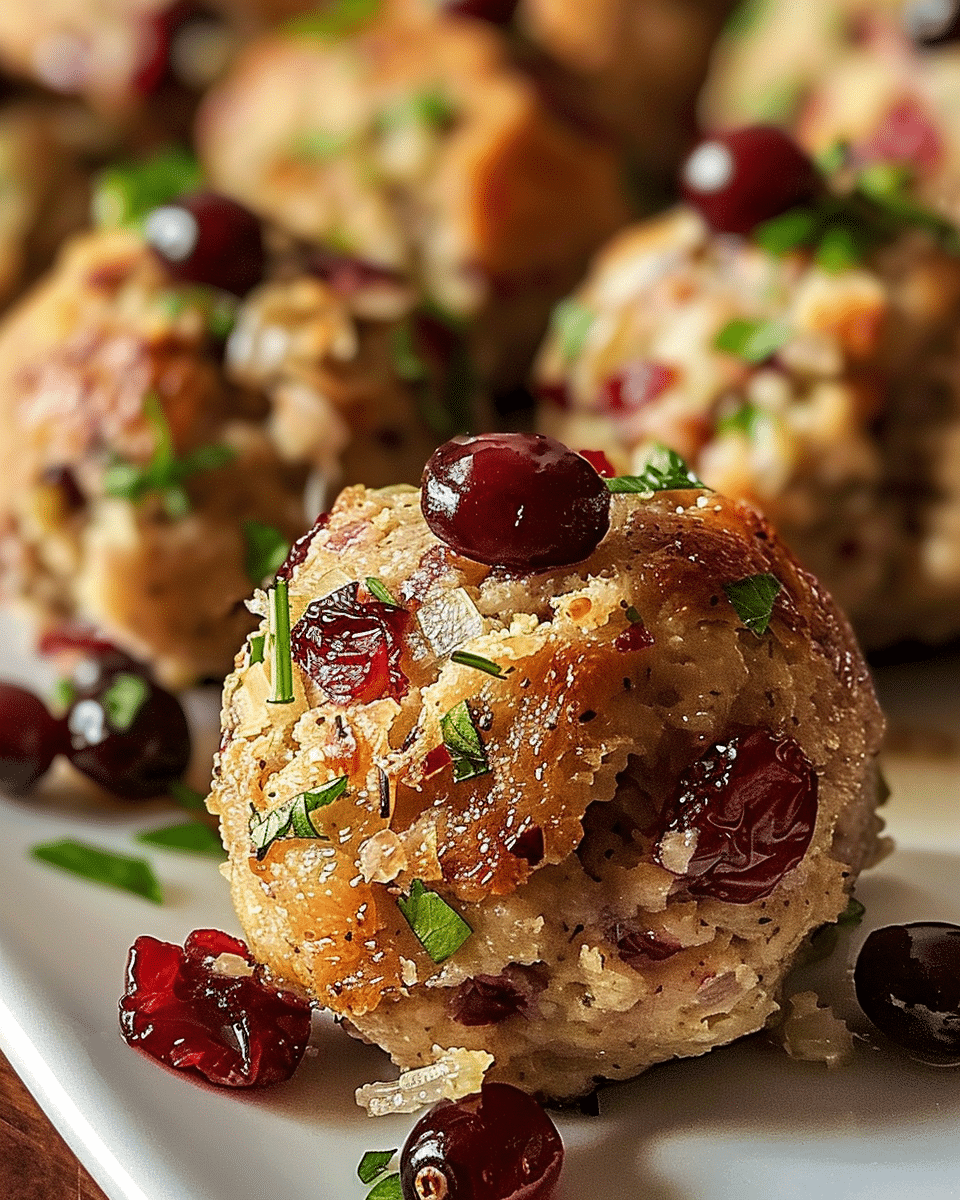 Cranberry Turkey Stuffing Balls