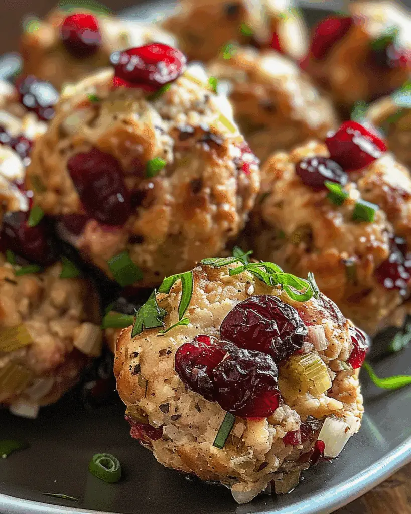 Cranberry Turkey Stuffing Balls