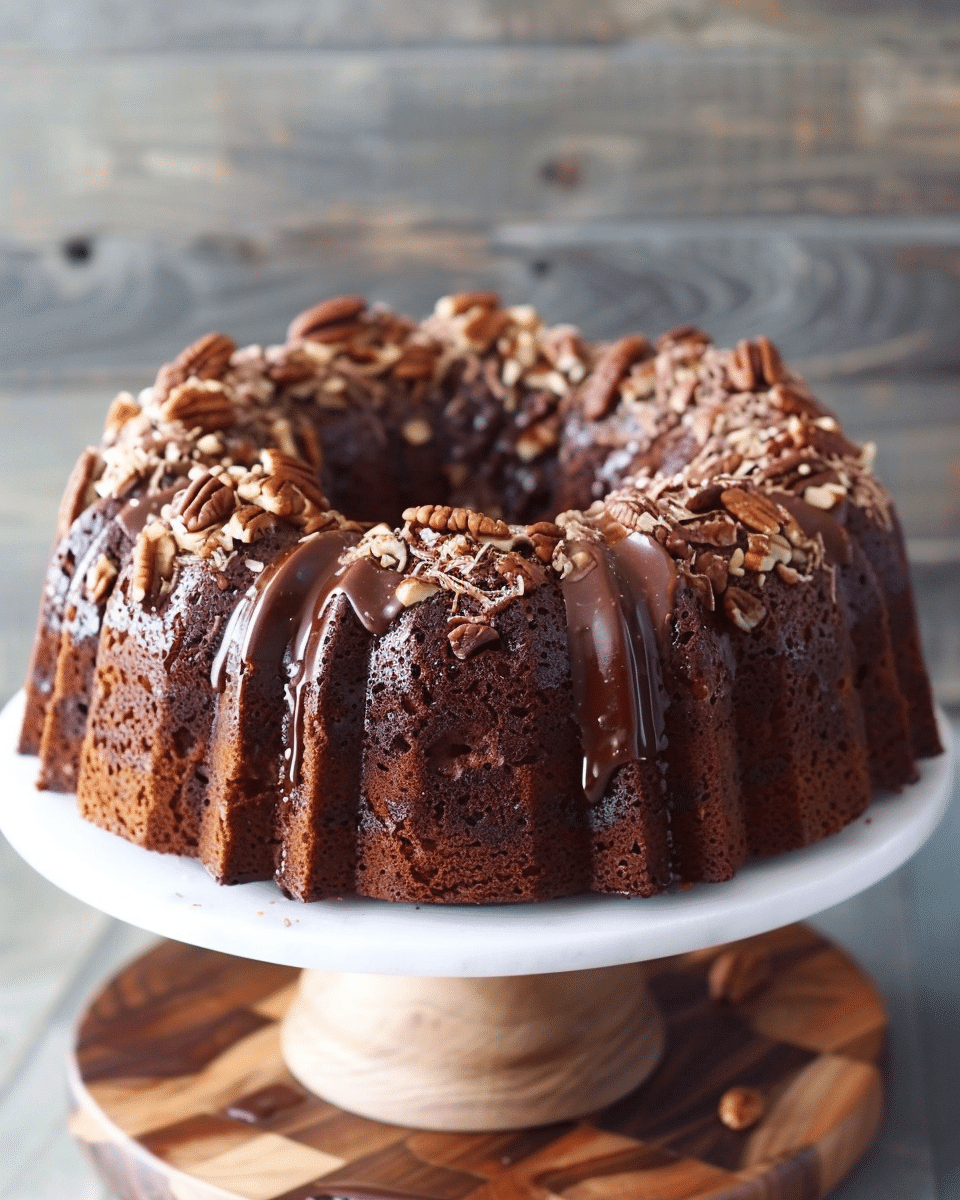 German Chocolate Pecan Pound Cake