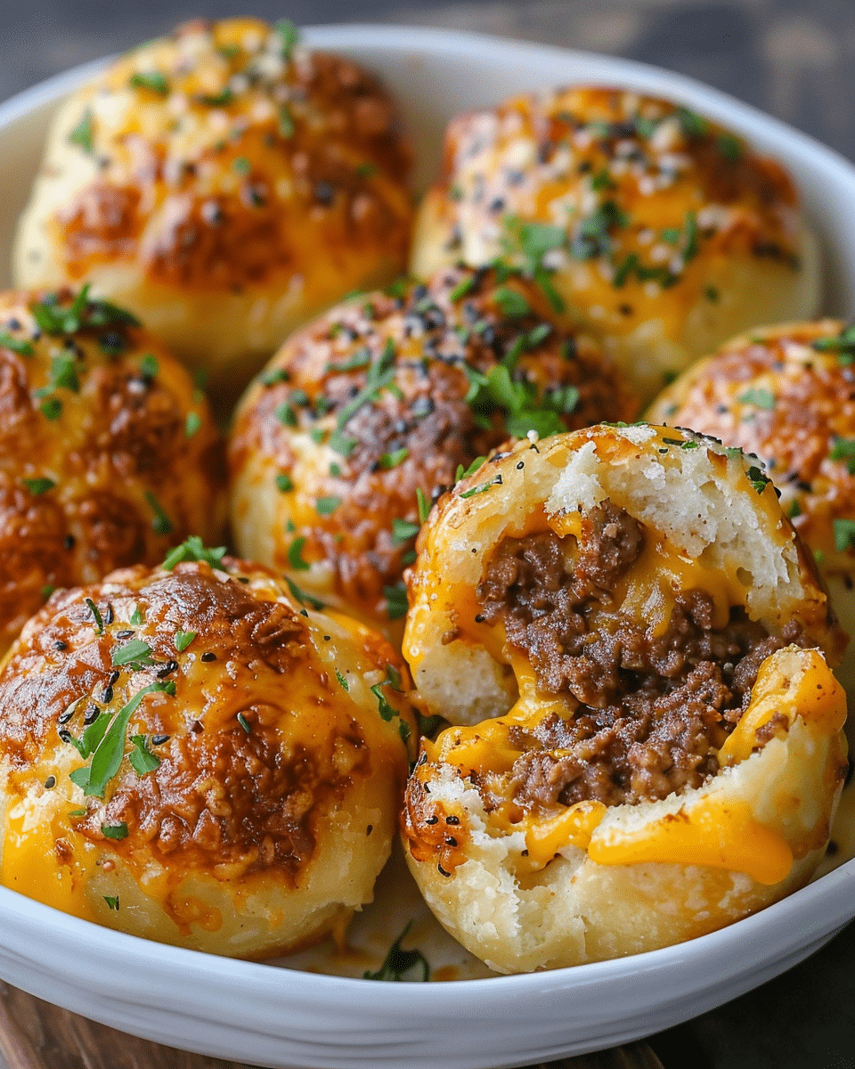 Garlic Parmesan Cheeseburger Bombs