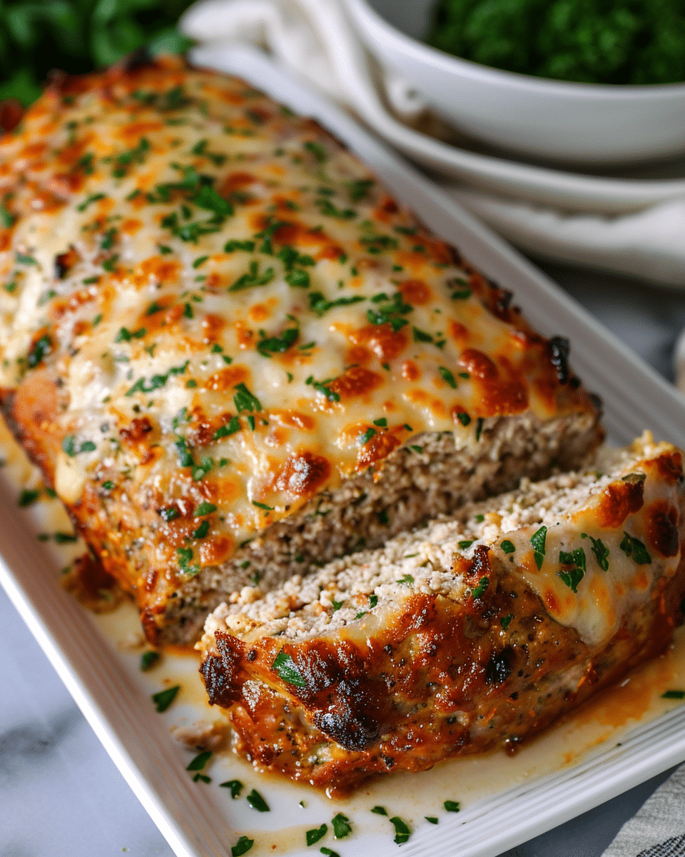 Melt-in-Your-Mouth Garlic Parmesan Chicken Meatloaf