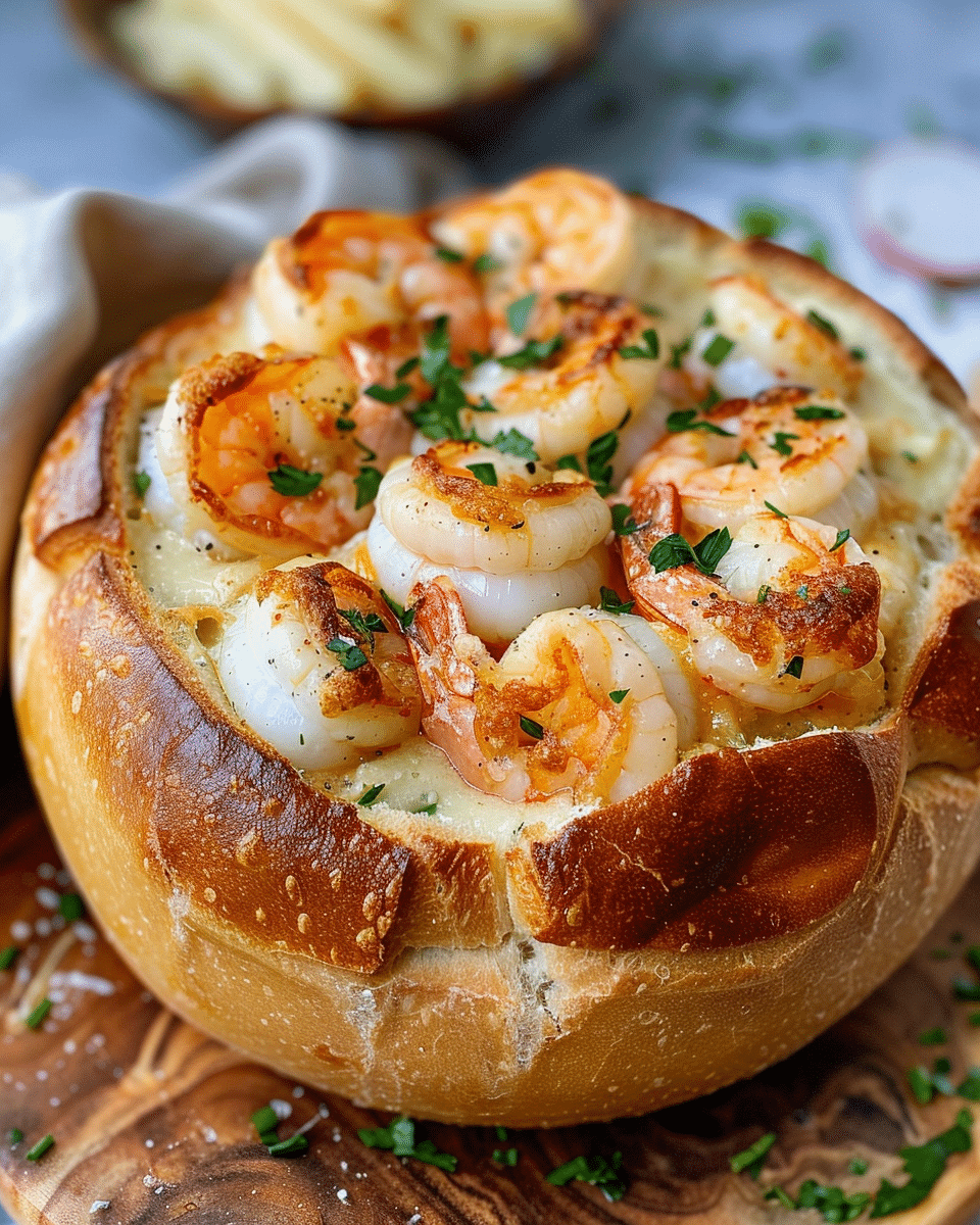 Stuffed Seafood Bread Bowl
